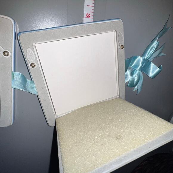 Mud Pie 5” handprint footprint handcrafted hanging keepsake picture frame blue - Picture 5 of 6